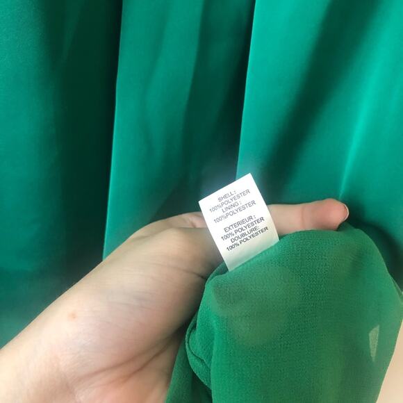 Ramy Brook Takos Tie Detail Green Satin Mini Dress - Picture 6 of 7